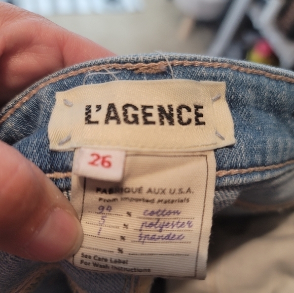 L'AGENCE NADIA HIGH RISE STRAIGHT CROPPED JEANS IN ROCKFORD, SZ 26 - Picture 9 of 14